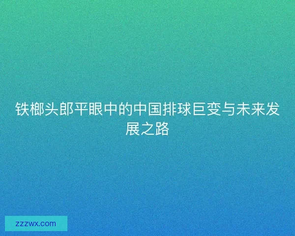 铁榔头郎平眼中的中国排球巨变与未来发展之路